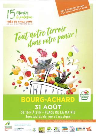 Marché des producteurs le 31 août 2018 à Bourg Achard