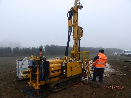 Travaux de sondage des sols le 22 novembre