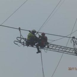 Prévention des risques électriques : Des Sapeurs-Pompiers se sont entrainés avec les équipes de RTE le 22 novembre à Caumont.