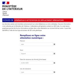 Mise à disposition d’un dispositif numérique d’attestation de déplacement
