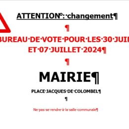 Bureau de vote pour le 07 juillet